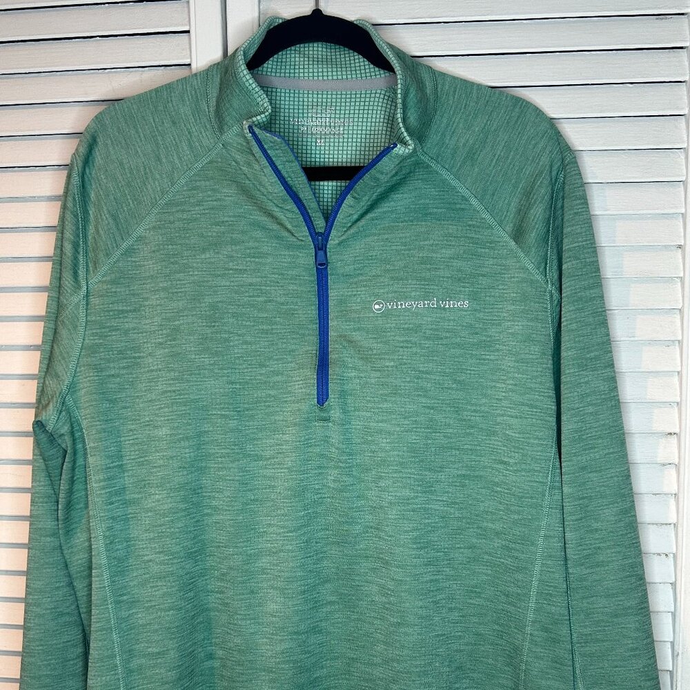 Vinyard Vines Mens Green 1/4 Zip Long Sleeve Sweatshirt XL